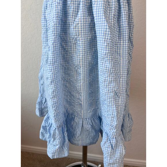 NWT Pink Coconut Blue Gingham Lace Mini Dress Coquette Cottagecore size M - Picture 12 of 12